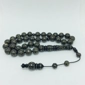 OSMANLI SARAYI YÜSUR GÜMÜŞ İŞL. 14MM TESBİH thumbnail 3