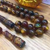 KEHRİBAR SIKMA KHR 13MM SİMLİ TESBİH - 2