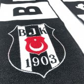 Beşiktaş Orijinal Dokuma Atkı Siyah Beyaz - 3