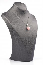 Pembe Kuvars Doğal Taş Kolye thumbnail 2