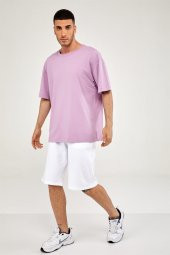 Oversize Erkek Tshirt-LİLA - 1