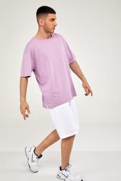 Oversize Erkek Tshirt-LİLA - 2