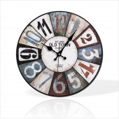 Büyük 35 cm Yuvarlak Dart Hedef Tahtası Desenli Sessiz Saniye Bombe Camlı Ev Ofis Okul Duvar Saati - 1