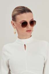 ModaLucci ML 04 Beşgen Kahverengi Unisex Güneş Gözlüğü 6901436304639 - 1