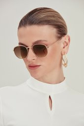 ModaLucci ML 04 Beşgen Kahverengi Unisex Güneş Gözlüğü 6901436304639 - 3