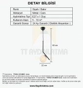 TT Aydınlatma TT019-1 SY-BKR  Mat Siyah-Bakır Tekli Dirsek Kol Avize - 3