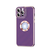 iPhone 12 Pro Max Kılıf Kamera Korumalı Logo Çevresi Halka Tasarım Lüx Kapak - 9