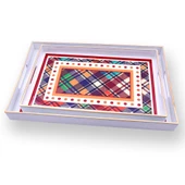 Ekose Dikdörtgen 2 lı Tepsi - 1