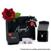 Monemel Swarovski Mavi Crystal kalp küpe (Altın Kaplama) - 3