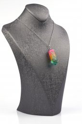 Aura Kuvars Doğal Taş Tel Sarmalı Kolye thumbnail 2