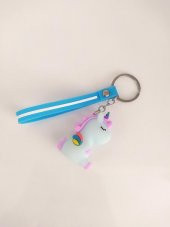 Unicorn Tek Boynuzlu At Silikon Anahtarlık Çanta Süsü Oyuncak - 2