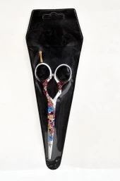 ZAZA Çiçekli Berber Makası 5.5 Numara Kuaför ve Berber Kullanımına Uygun - 1