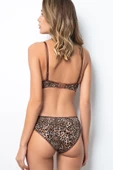 Miorre Dolgusuz Dantelli Taş Detaylı Leopar Desenli Sütyen Takım - 12