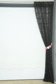 SULTAN 2 MODEL ANTRASİT RENK TEK KANAT Pileli Fon Perde 75*260 cm thumbnail 6