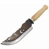 Ahşap Saplı Desenli Kamp Bıçağı 35cm - 1
