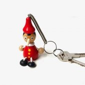 Ahşap Yaylı Zıpzıp Pinokyo Anahtarlık & Çanta Aksesuarı thumbnail 2