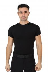 Erkek Siyah Microfiber T Shirt Kısa Kol Micro Spor Outdoor T Shirt - 1
