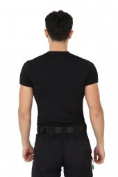 Erkek Siyah Microfiber T Shirt Kısa Kol Micro Spor Outdoor T Shirt - 3