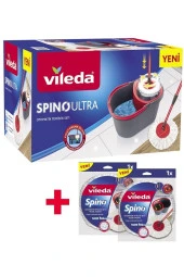 Vileda Spino Ultra Otomatik Temizlik Seti + 2 Yedek Paspas - 1