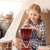 Djembe Davul Darbuka Renkli Afrika El Yapımı 30cm Çocuk Bongo Kongo - 3