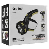 S-link SL-F894 3000mAh Usb Şarjlı Döner Kollu El Feneri 5W 18+18 Beyaz Kırmızı Ledli - 5