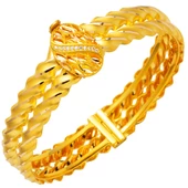 Burma Sarı Altın Kelepçe Bilezik - 1