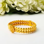 Burma Sarı Altın Kelepçe Bilezik - 3