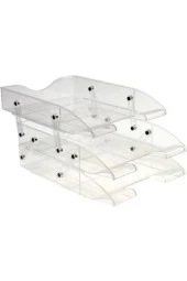 Ops Evrak Rafı Hareketli 3 Lü Şeffaf Evrak Rafı 3 Katlı Hareketli - 1