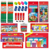 FABER CASTEL KURU SULU PASTEL GUAJ PARMAK KALEM SİLGİ BOYA SETİ - 1
