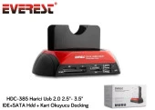 Everest Hdc-385 2.5"-3.5" Ide Sata Usb 2.0 Harddisk Hdd Kutusu + Kart Okuyusu + Docking Statıon - 1