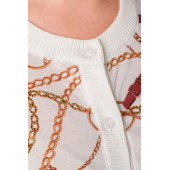 Solo Kristal Zincir Baskılı Luxury Triko Örme Hırka A21A015-1 - 4