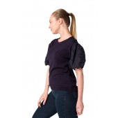 Solo Kadın Lacivert Güpür Dantel Yonca Çiçekli Kol T-Shirt A21A005-1 - 3