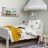 Tek Kişilik Çocuk Nevresim Takımı IKEA MeridyenDukkan Beyaz,Desenli-150x200/50x60 Cm-Çarşafsız - 3