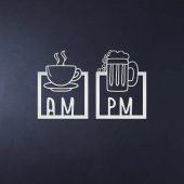 Dekoratif Metal Duvar Süsü Minimalist AM-PM Dekor - 1