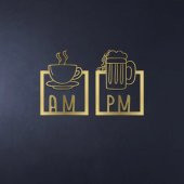 Dekoratif Metal Duvar Süsü Minimalist AM-PM Dekor - 2