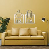 Dekoratif Metal Duvar Süsü Minimalist AM-PM Dekor - 5