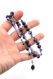 USTA İŞİ SIĞIRCIK KESİM ŞEFFAF LACİVERT UÇAK CAMI TESBİH thumbnail 3