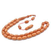 MUSTAFA UYSAL USTA YAPIMI KAPSÜL KESİM HARELİ SARI SIKMA KEHRİBAR TESBİH thumbnail 2