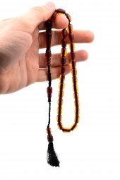 USTA İŞİ SİSTEMLİ KAPSÜL KESİM TURUNCU SIKMA KEHRİBAR TESBİH 084 thumbnail 4