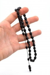 MUSTAFA UYSAL USTA YAPIMI OYMA İMAMELİ KOYU YEŞİL SIKMA KEHRİBAR TESBİH thumbnail 4