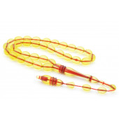 USTA İŞİ ARPA KESİM ZEYTİNYAĞI RENGİ TOZ PRES KEHRİBAR TESBİH DEV BOY - 1