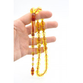 USTA İŞİ ARPA KESİM ZEYTİNYAĞI RENGİ TOZ PRES KEHRİBAR TESBİH DEV BOY - 4