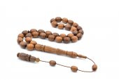 HAKİKİ USTA İŞİ OYMA İMAMELİ KOKULU SANDAL AĞACI TESBİH İRİ BOY 008 - 1