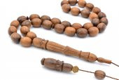 HAKİKİ USTA İŞİ OYMA İMAMELİ KOKULU SANDAL AĞACI TESBİH İRİ BOY 008 - 2