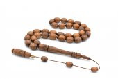 HAKİKİ USTA İŞİ OYMA İMAMELİ KOKULU SANDAL AĞACI TESBİH İRİ BOY 002 - 1