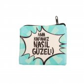 MAVİ AMA KAFAMIZ NASIL GÜZEL TASARIM SÜET BOZUK PARA CÜZDANI - 1