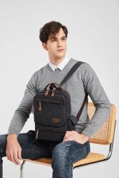 C-active Erkek Kanvas Sırt Çantası Gri - 7