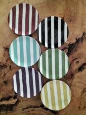 Seramikçi Çizgili 6 lı Pasta Tabağı Digital - 1