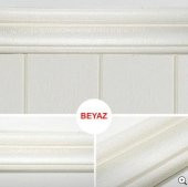Renkli Duvarlar Beyaz 8cm-117cm 4 Adet Yapışkanlı Çıta Çerçeve Esnek Süpürgelik - 6