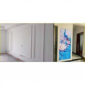 Renkli Duvarlar Yapışkanlı Duvar Çıtası Süpürgelik Çerçeve Kırık BEYAZ 8cm-117cm thumbnail 5